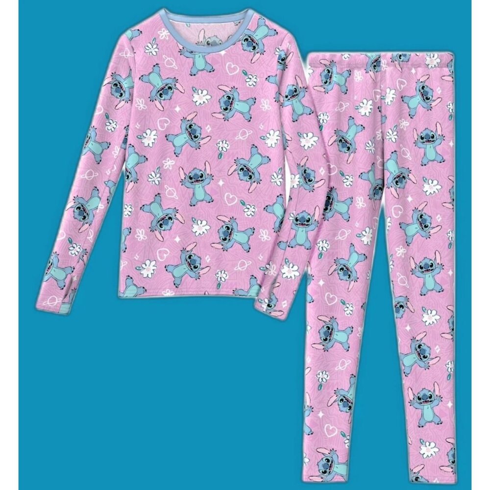 Climateright By Cuddl Duds DISNEY STITCH Girl's XS Thermal Set SIZE 4-5 NEW